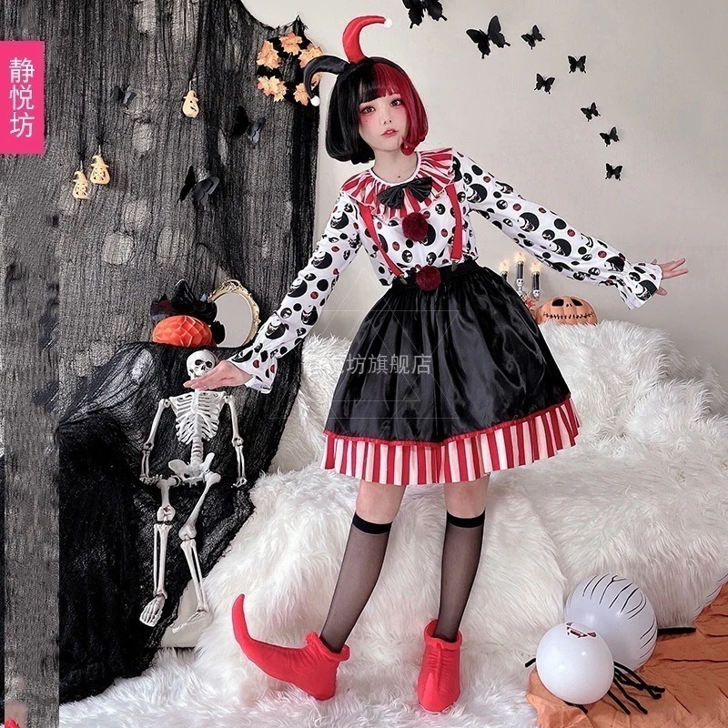 大人気 上品 ハロウィン サーカス ピエロ 女の子 スーツ 大人用 コスプレ衣装 ステージマジシャン 面白い衣装