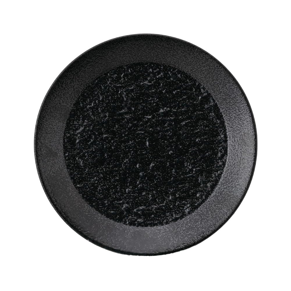 【公式】YAMATSU STANDARD [石目 LX26cmディナー皿・5枚セット] メイン皿 大皿 丸皿 プレート 食洗機 電子レンジ 陶磁器 業務用OK 軽い ブラック(黒耀) OC51