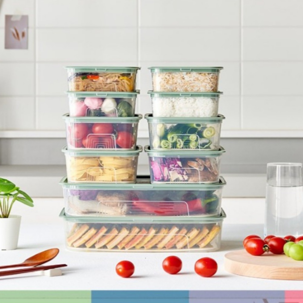 [EASY&FREE] 新鮮な 食品 保管容器 ざる 保管容器 7P + 7P セット (400ml + 1250ml + 3000ml) 韓国 密閉容器 セット