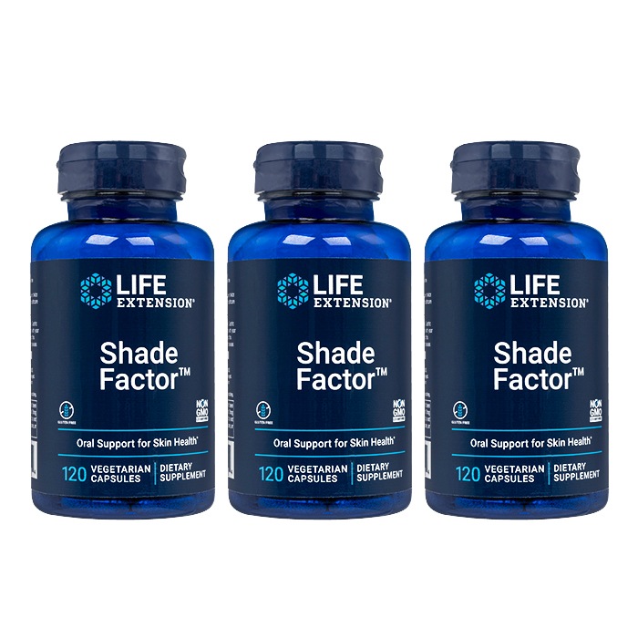 シェードファクター 120錠 3本 Life Extension　紫外線　植物性由来 海外発送便商品 日時指定不可　ヤマト国際便発送
