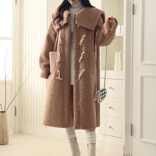 （DK）ドングルセーラーロングダッフルコート 冬 女性コート