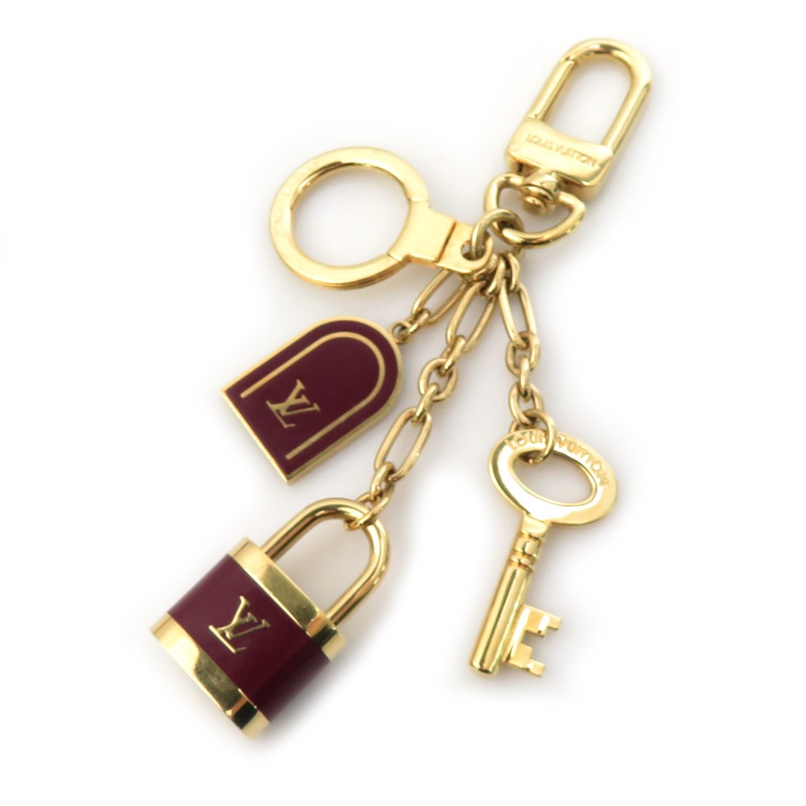 エルメス HERMES チャーム キーリング ポルトクレ LV ファセット メタル/エナメル ゴールド/ボルドー レディース M60073 e61678a