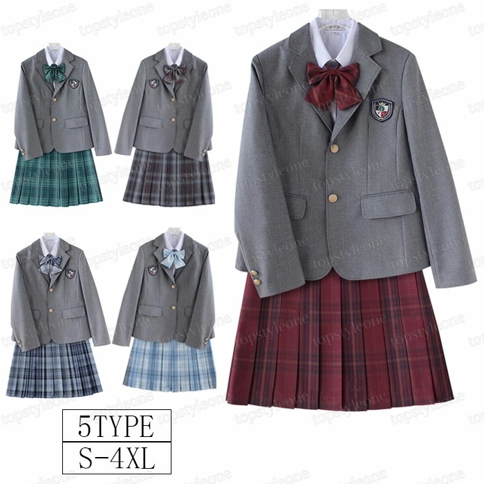 フォーマルスーツ 5点セット 入学式スーツ　入学式 スーツ 卒業式服 チェックスカート 春秋ブレザー シャツ 女の子 男の子 学生服/女子学生制服/制服/高校生制服/卒園式/卒業式/発表会 コスプレ制
