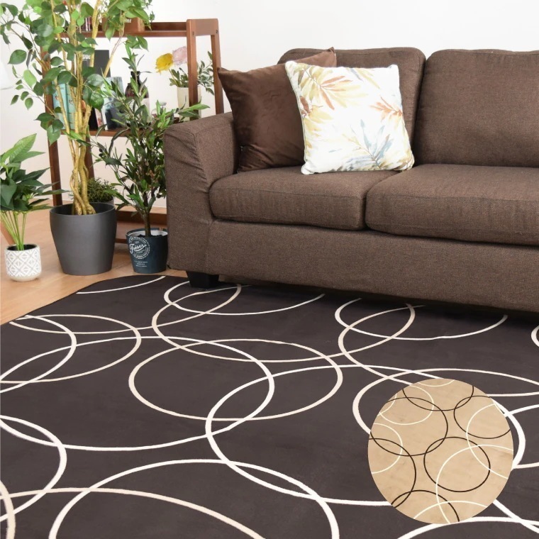 ラグ ラグマット 洗える カーペット 6畳 北欧 おしゃれ 洗えるラグ 抗菌 防臭 防ダニ 約215×315cm センターラグ リビングマット 長方形 大きい サークル柄