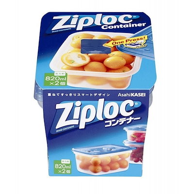 他サイト： 旭化成 ジップロック コンテナー長方形 820ml 2個入の商品画像