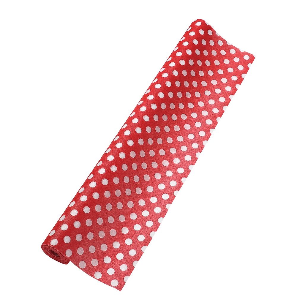 （まとめ買い）カラー不織布 10m巻 水玉 赤 15098 [x3セット]