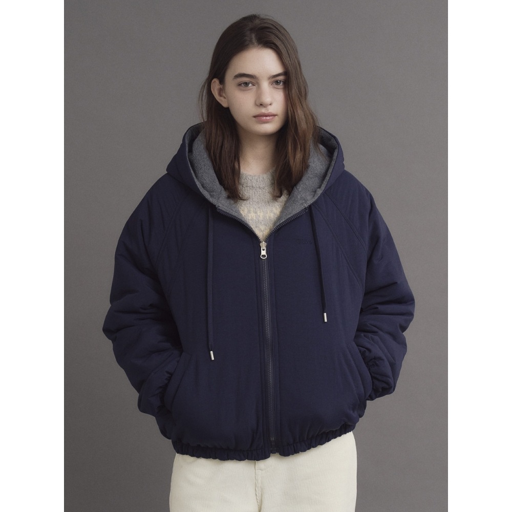 Tillber リバーシブルフリースジャンパーネイビー