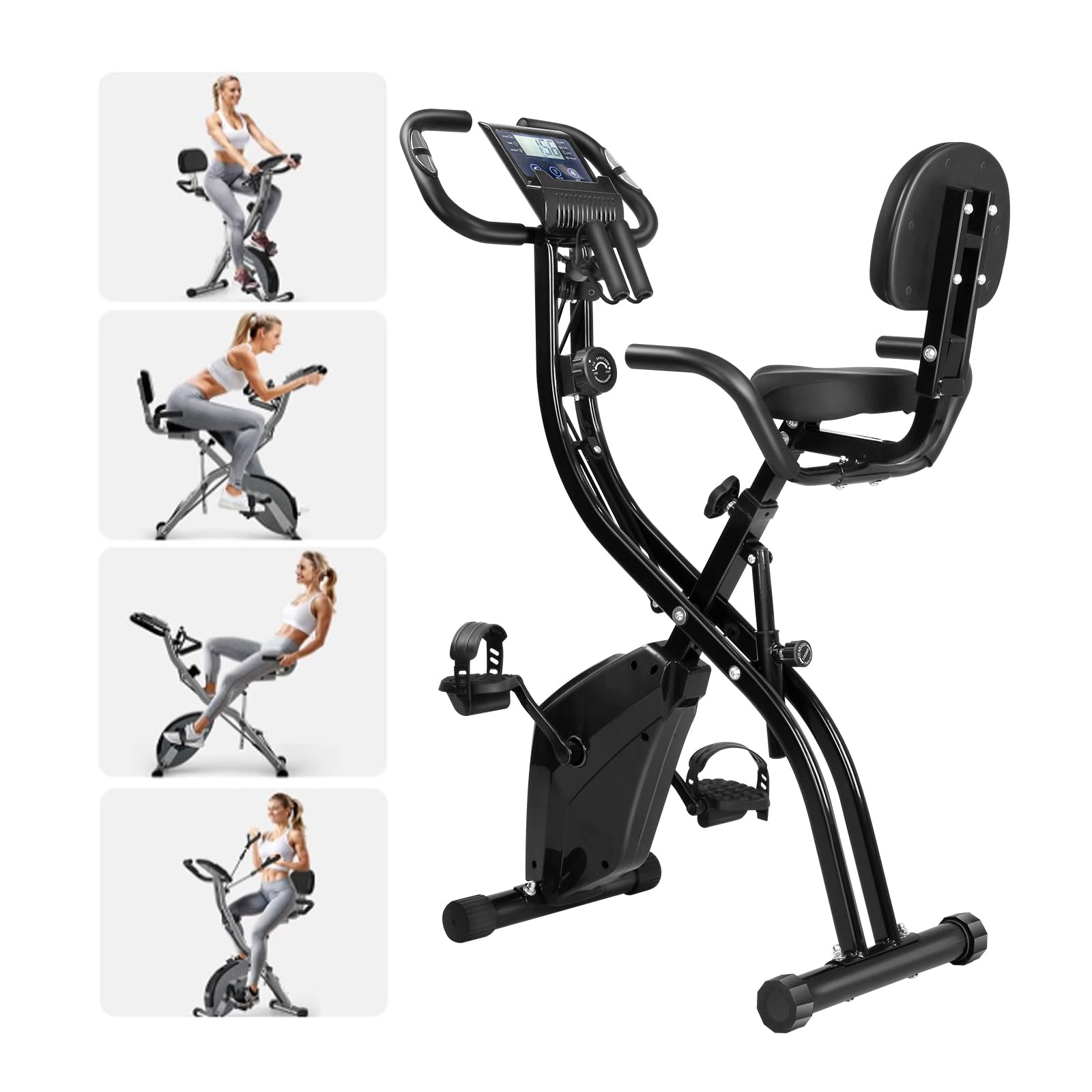 フィットネスバイク 家庭用エアロバイク スピンバイク 折りたたみ 静音 マグネット式 多段階抵抗調節 サドル・ハンドル調節可能 電子ディスプレイ付き トレーニング ダイエット器具 エクササイズマシン