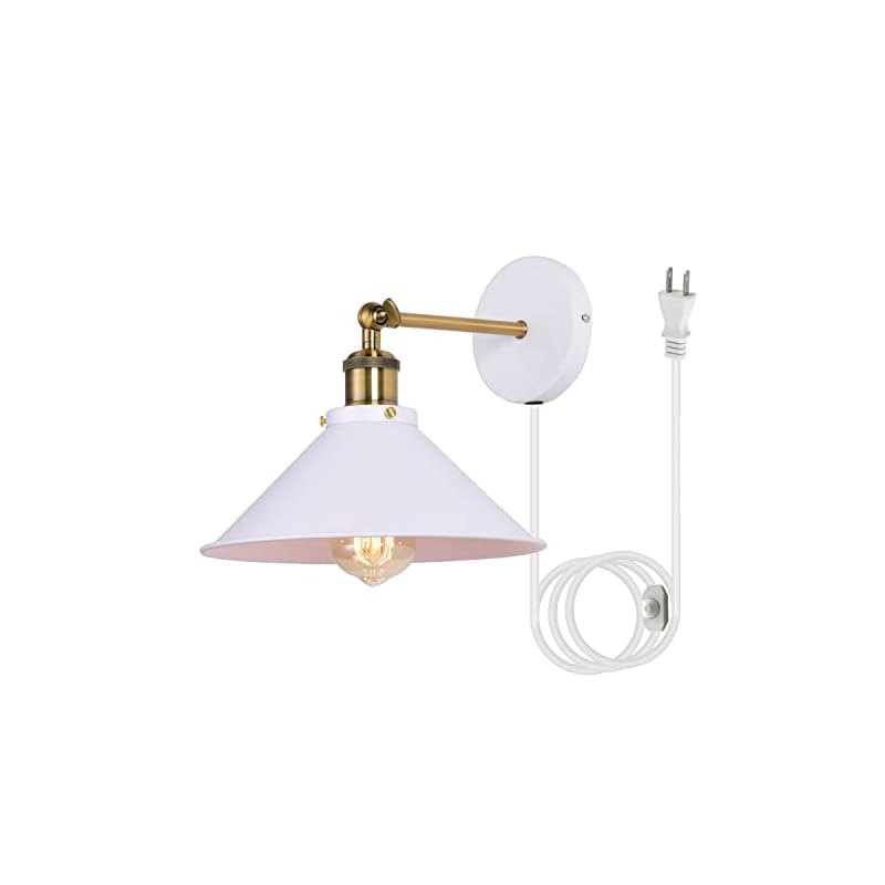 Lightess ブラケットライト コンセント式 レトロ ウォールライト 壁付け照明 工事不要 180角度調節 調光スイッチ付き スポットライト 玄関ライト アンティーク調 北欧 工業系 居間照明