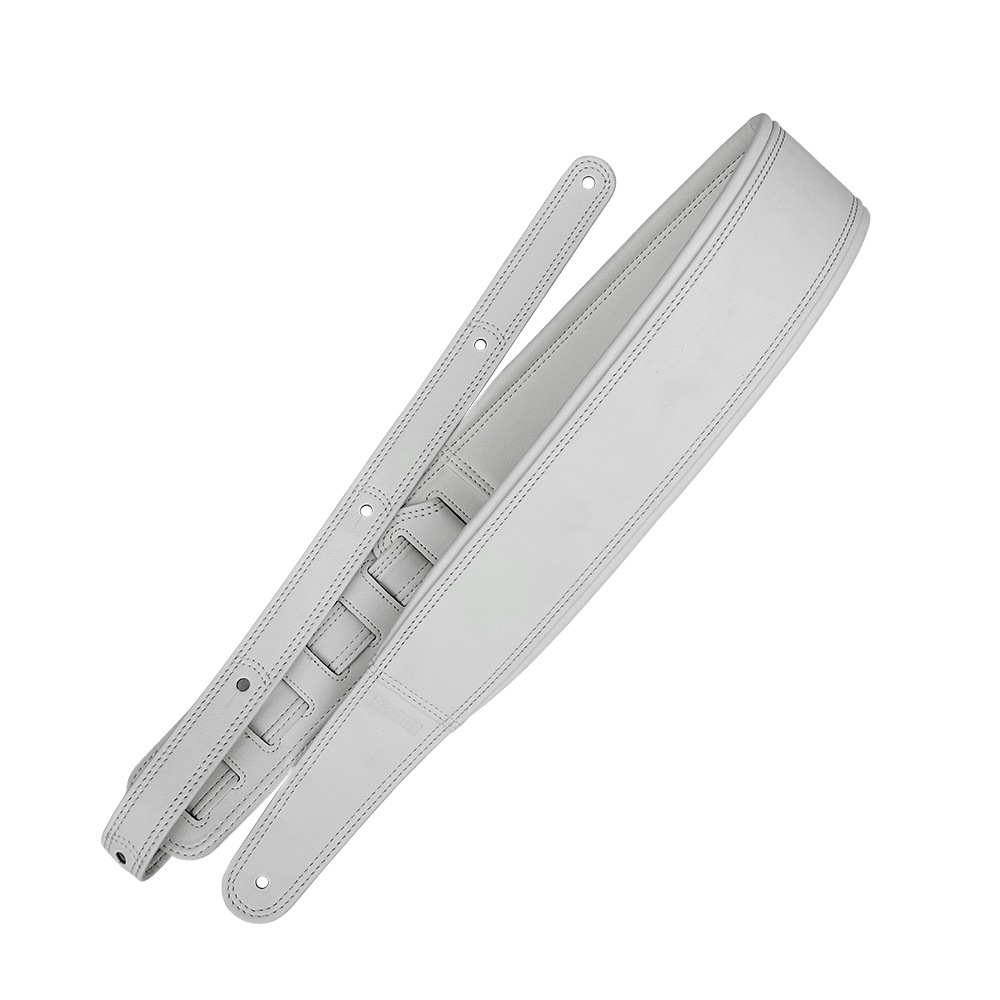 Richterシリーズ ギター/ベースストラップ Springbreak I Leatheretteシリーズ 1637 White 幅広設計 肩の負担軽減 クッション入り 7cm幅 長さ調整可能