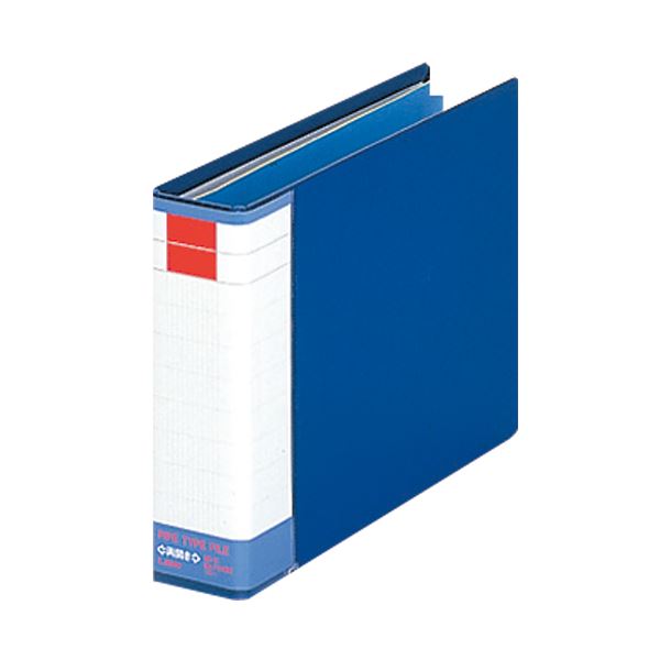 (まとめ) ライオン事務器 パイプ式ファイル(環境)両開き A5ヨコ 300枚収容 30mmとじ 背幅51mm ブルー No.736RK 1冊 (×10セット)