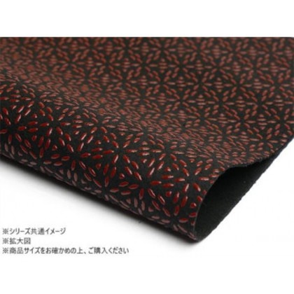 切り革 印伝革 刺子(赤×黒) 1枚 Pkawa081-07