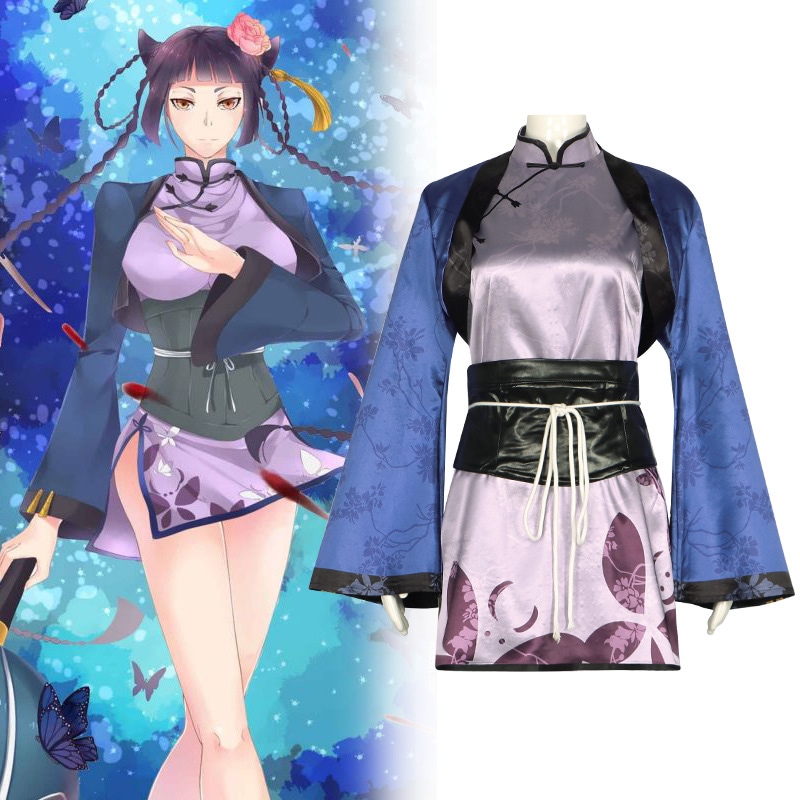 【速達!】黒執事コスプレ青猫爾チャイナドレスお姉さん少女アニメスカートコスプレハロウィンコスプレ衣装