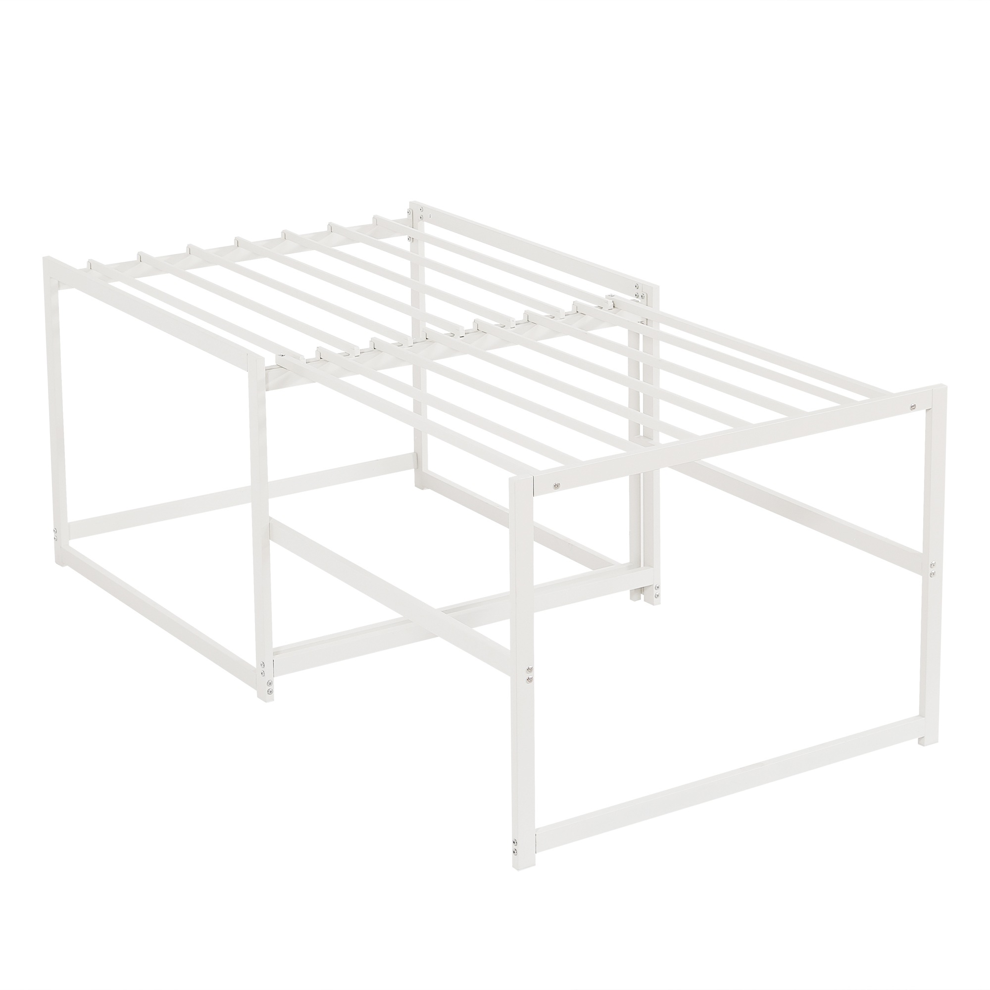 【国内発送】129高さ75cm 伸長式ベッド ディベッド シングル 高いベッド パイプベッド ベッドフレーム 伸縮 下収納 おしゃれ 2way アイアン 来客用 省スペース
