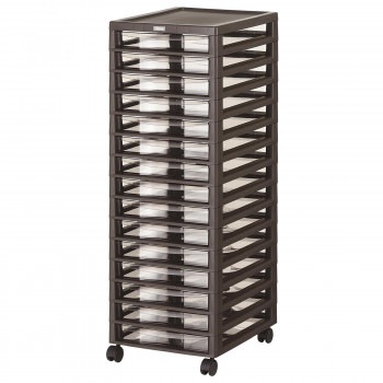 収納ケース アプロス B4浅型15段 AP-B4-A15 ダークブラウン/DBR