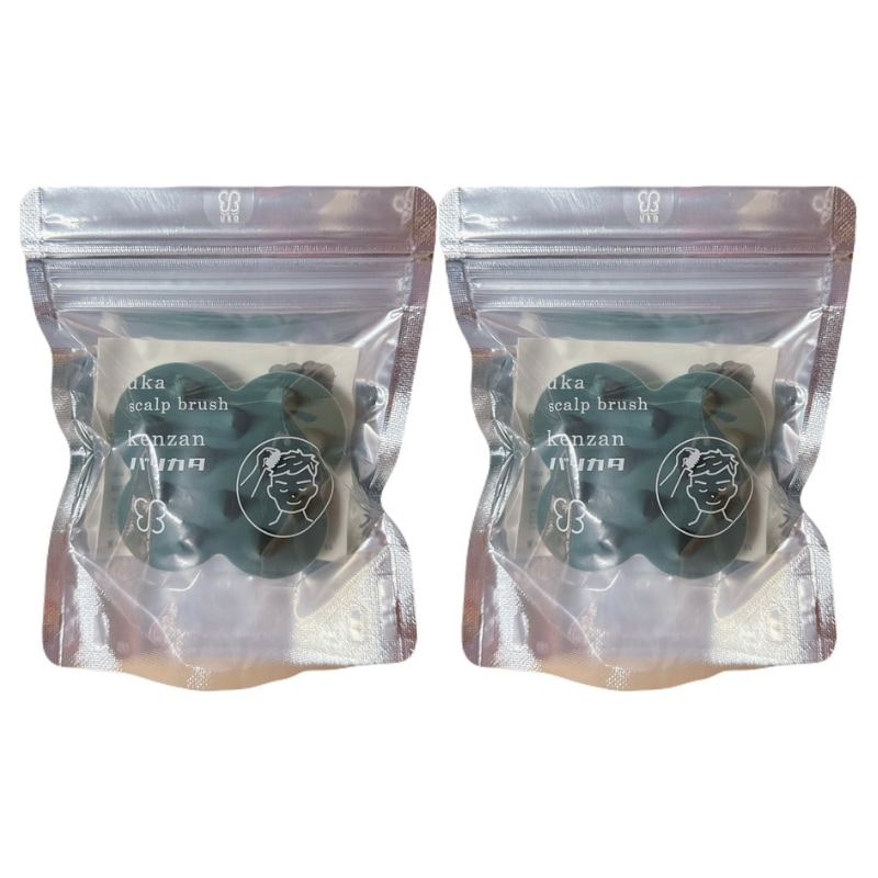 スカルプブラシ ケンザン バリカタ ダークグリーン 2個セット
