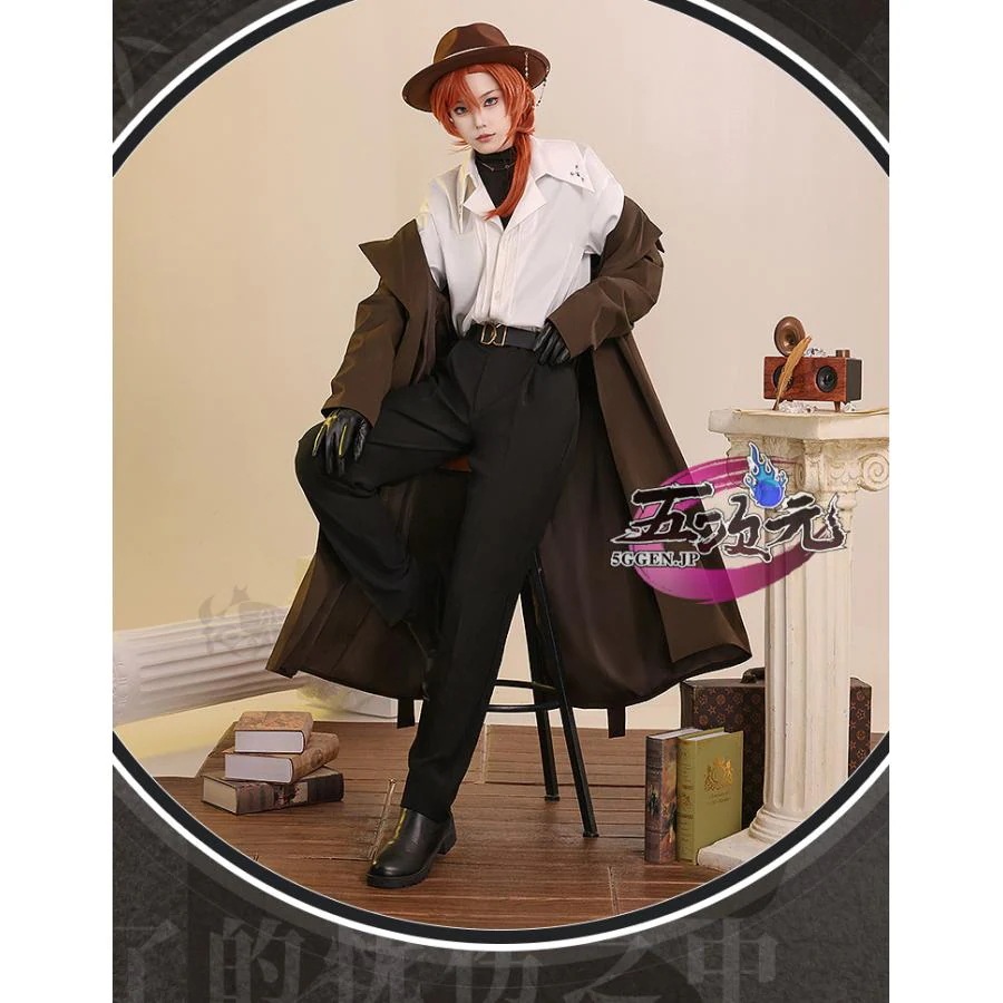 即納あり 三分妄想　文豪ストレイドッグス　コスプレ　十周　中原中也　衣装　ins大人気 ウィッグ　髙!品!質