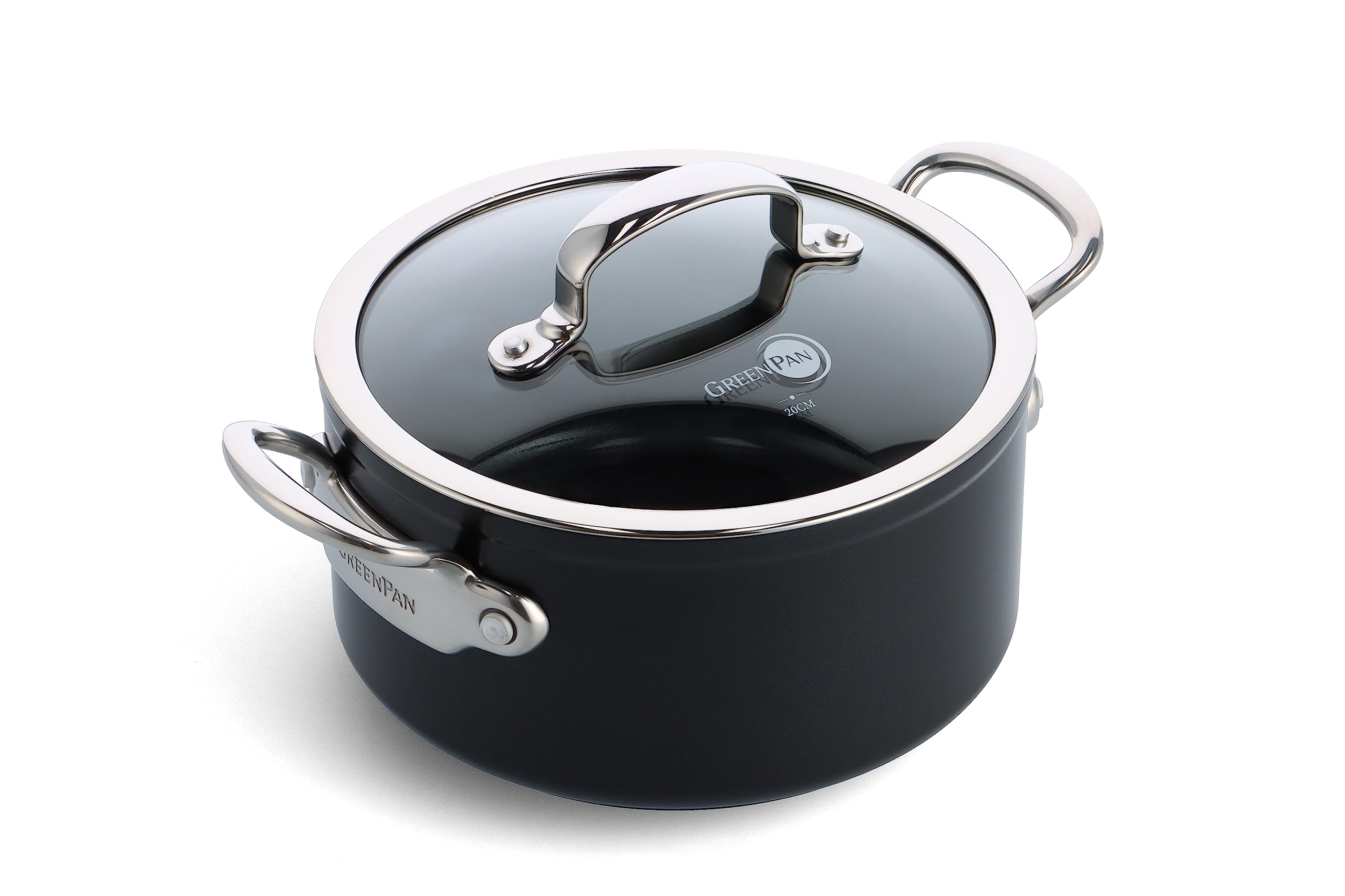 グリーンパン バルセロナプロシリーズ キャセロール 20 ガラス蓋付 フッ素不使用 IH対応