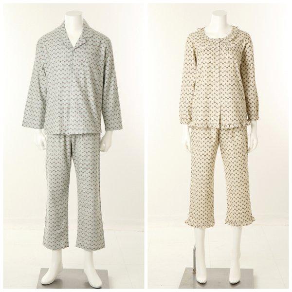 男性女性用コットン起毛花柄パジャマSET (WPA5487MW)_s