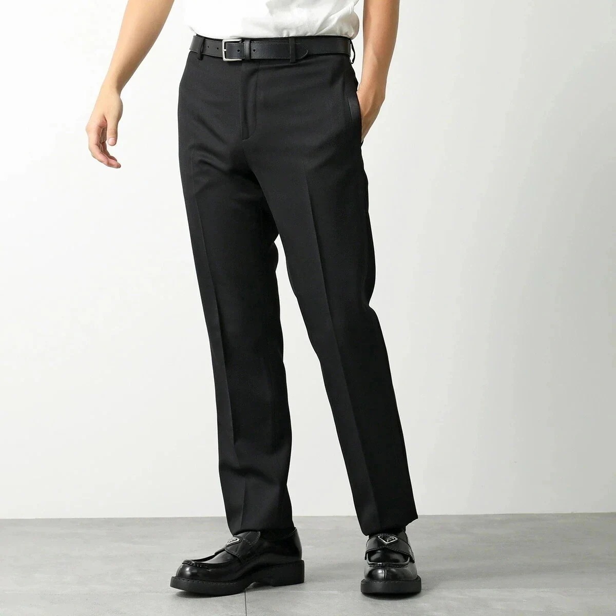 CELINE セリーヌ スラックス 2P096043R.38NO メンズ ウール クラシック タックスパンツ グラン・ド・プードル サイドライン セットアップ可】 【mega】