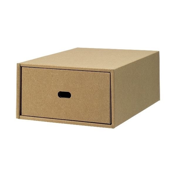 （まとめ）スマートバリュー ダンボールBOX引出式 1段 A4タテ B781J[x5セット]