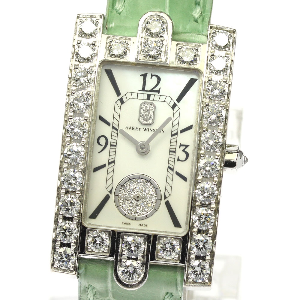 ハリーウィンストン HARRY WINSTON 310LQW アベニュー K18WG ダイヤベゼル クォーツ レディース _804960【中古】