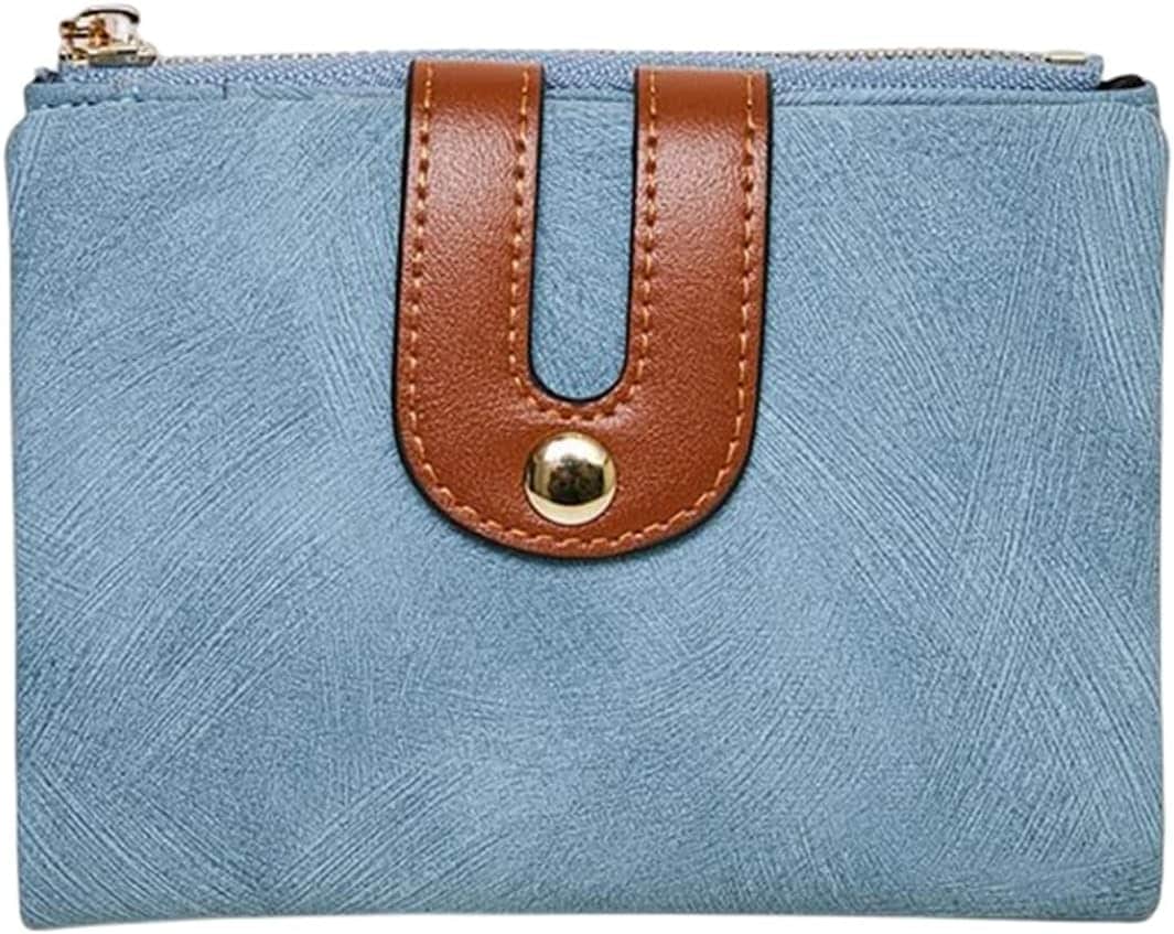 【20%OFFクーポン】ミニ財布 レディース 財布 ファスナー ボタン バイカラー 小さめ 2つ折り コンパクト 軽い コインケース おしゃれ シンプル 大容量 スキミング防止 多機能 カード入れ 小