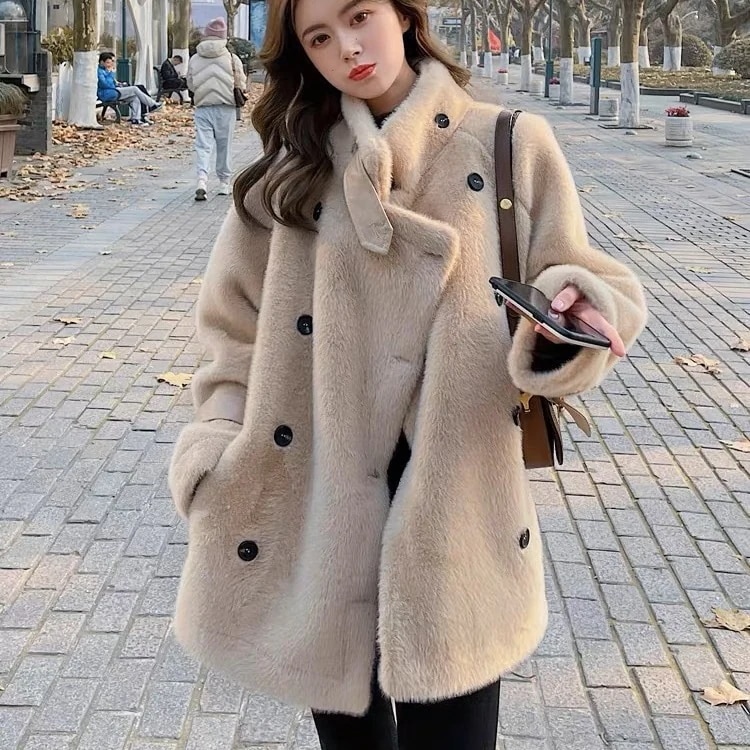 福袋 アウター ジャケット トップスins ゆったりラムファーコートコート レディース ファッション 暖かい 寒さ対策 通勤