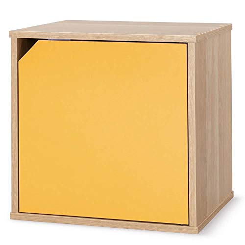【代引き不可】 キューブボックス カラーボックス アイリスオーヤマ 1段 アク カラーキュビック 隠せる収納 扉付き 収納ボックス
