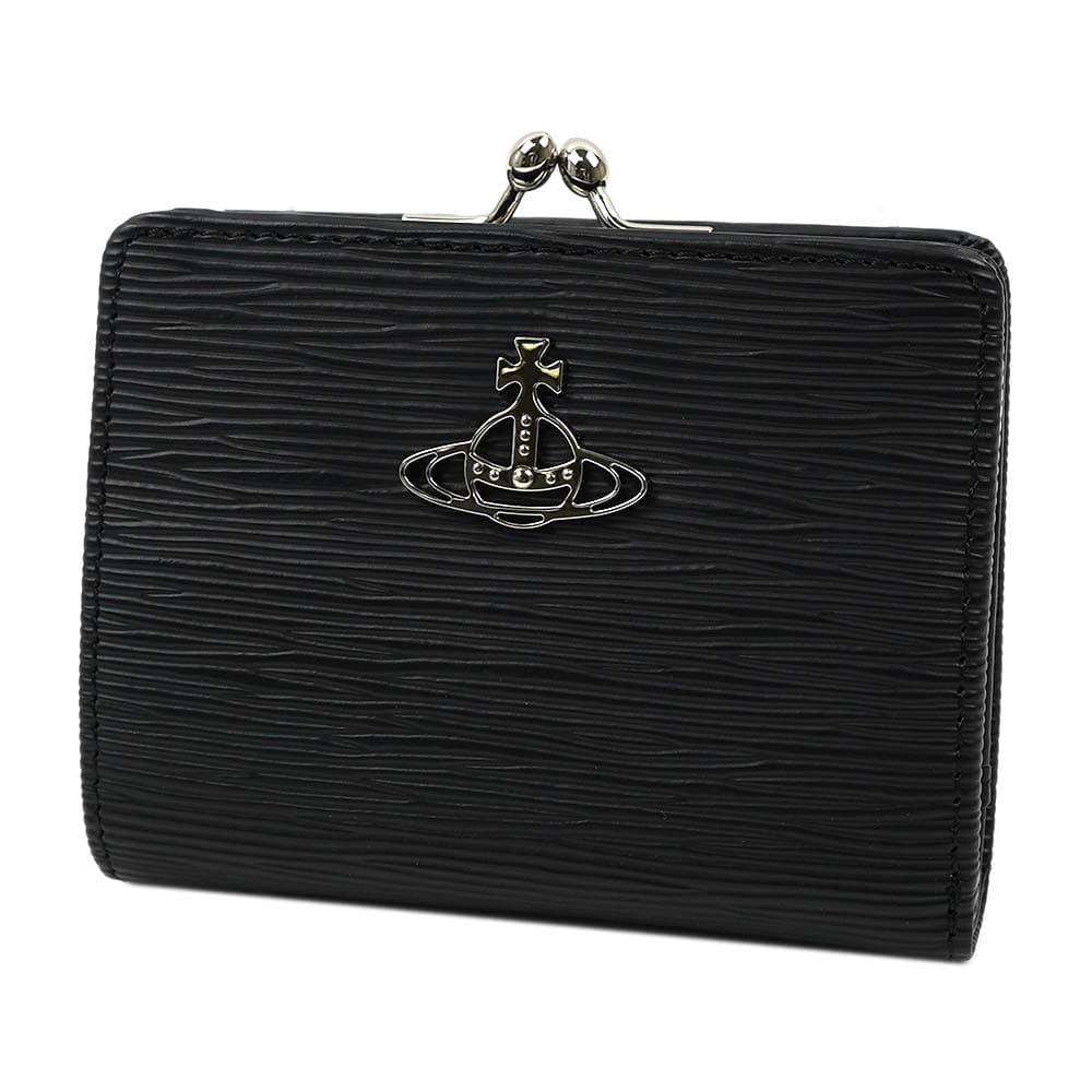 ヴィヴィアン ウエストウッド 二つ折り財布 がま口 BLACK Vivienne Westwood VEGAN PAGLIA WALLET 51010020 S000E N404