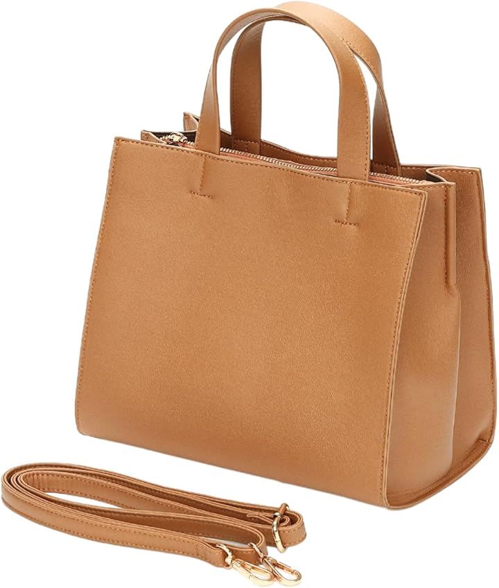 ミウォルナ トートバッグ ショルダーバッグ ハンドバッグ レディース 2way ミニトートバッグ 斜め掛け 軽量 大容量(キャメル)