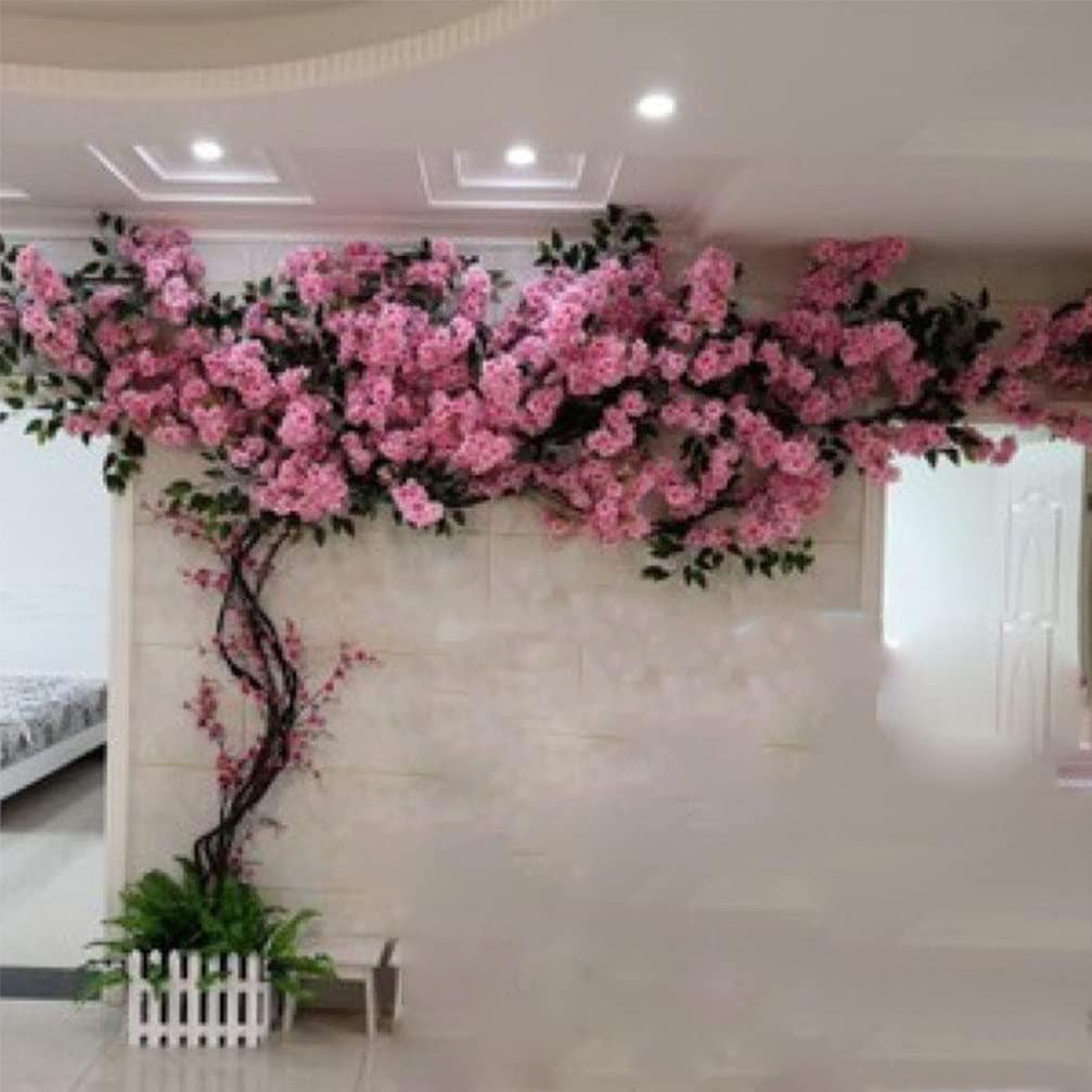 桜の人工木 日本の桜の装飾 桜のつるの木 30本の桜の枝とフェンス付き 屋内店舗用 (Size : C)