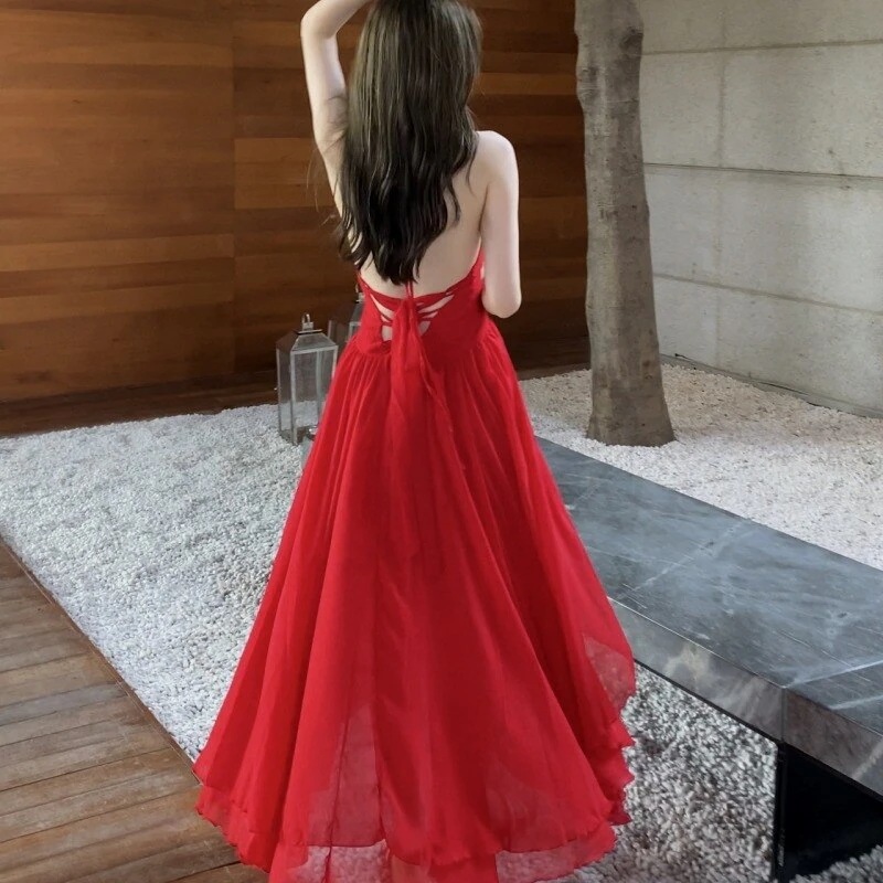 とても妖精のビーチスカート白いサスペンダー漏れやすいバックドレス女性のスタイルの海辺の休暇