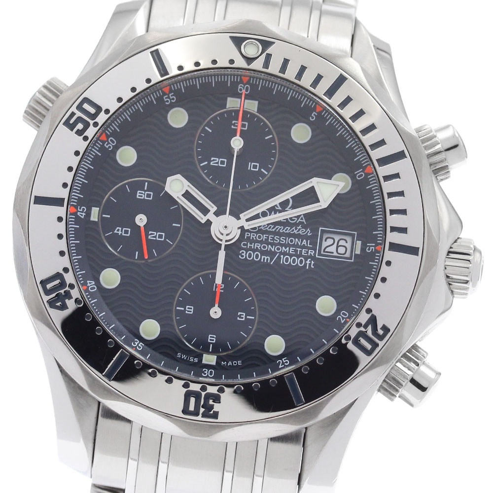 オメガ OMEGA 2598.80 シーマスター300 クロノグラフ デイト 自動巻き メンズ 美品 _957030【中古】
