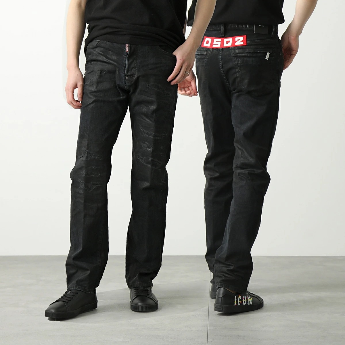 DSQUARED2 ディースクエアード ジーンズ 642 Jean S74LB1429 S39781 メンズ デニム ストレート ロゴバンド ストレッチ Gパン 900