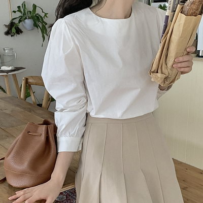 トップス シャツ ブラウス 袖あり 長袖 パフスリーブ ラウンドネック 襟なし かわいい 大人可愛い きれいめ シンプル カジュアル 大人 上品 おしゃれ お洒落 楽天市場】トップス シャツ ブラウス 袖あり 長袖 パフスリーブ
