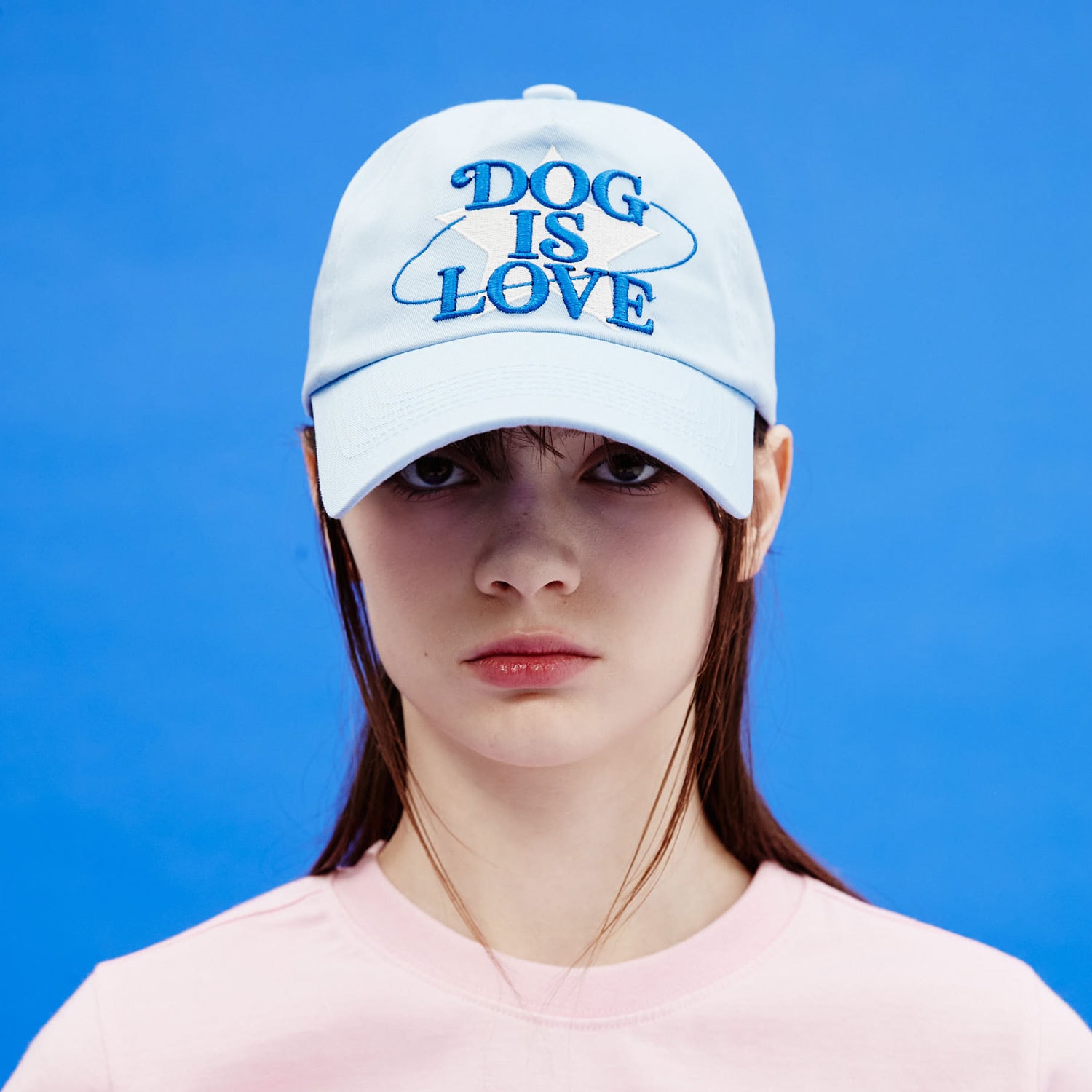 Dog is love star ball cap SKYBLUE