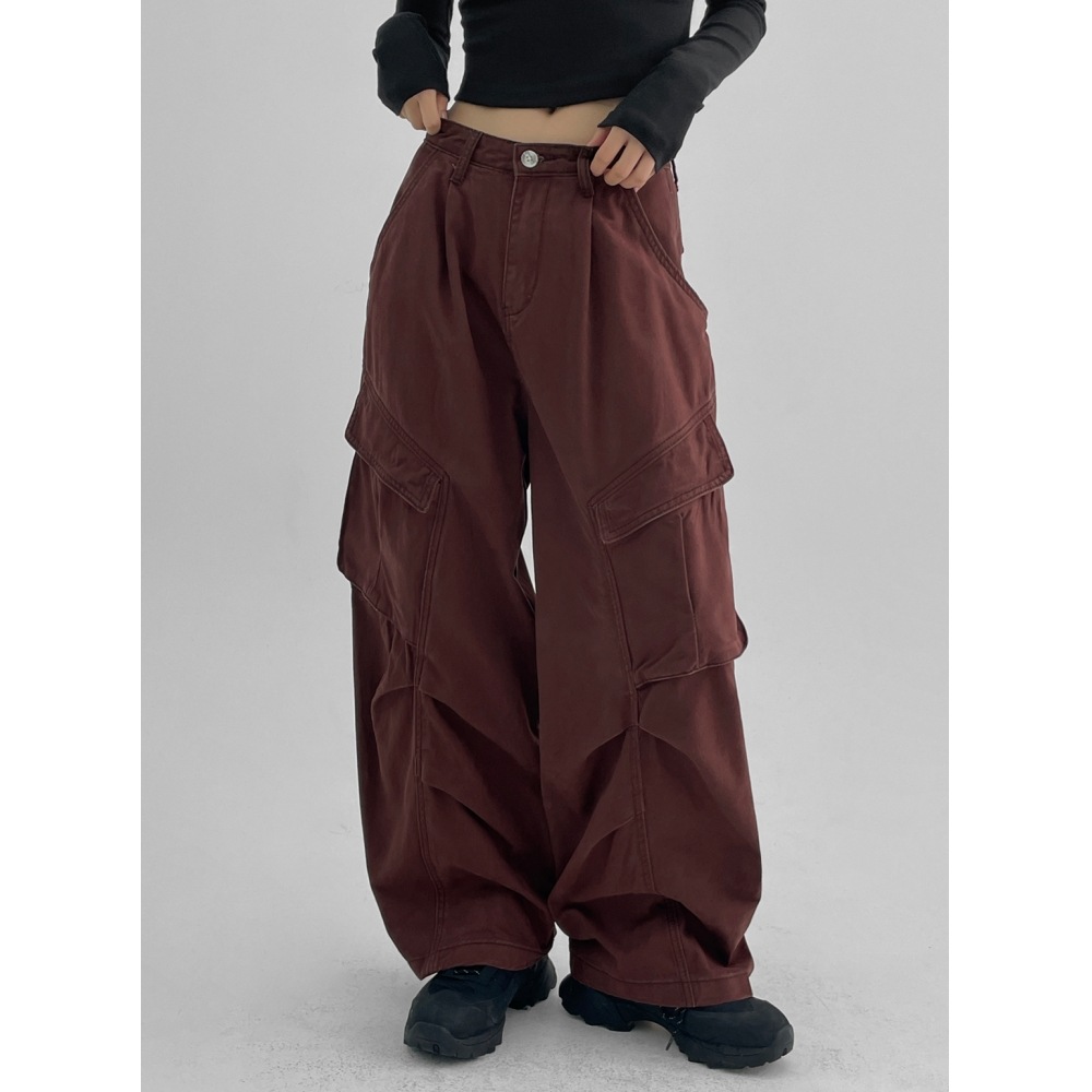 ブラックアップボヘメルワンタックコットンカーゴパンツ