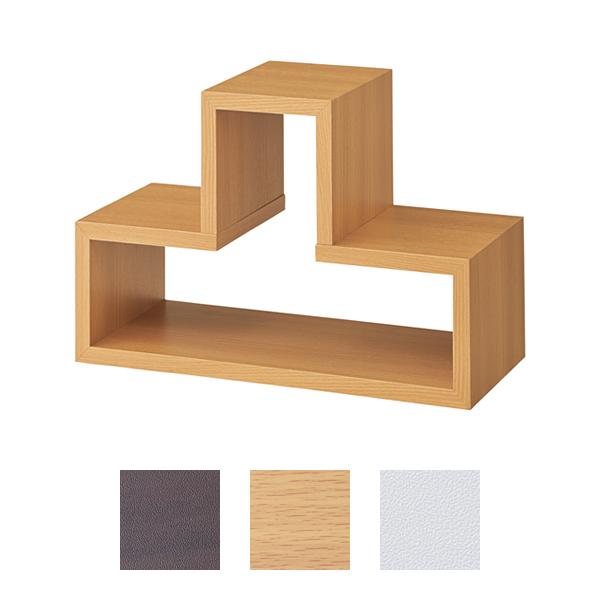 ラック 棚 パズル 凸型 形状 デザイン 組み合わせ 組合せ 収納ラック 収納棚 インテリア 木目 柄 おしゃれ リビング アクセント 茶色 ブラウン 白 ホワイト