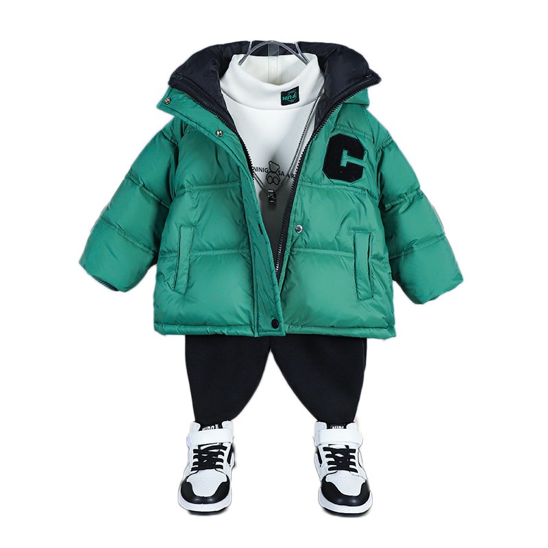子供のファッションダウンジャケット男性の冬服保温コート冬の新しい子供の赤ちゃんの厚い白いアヒルの綿入れ