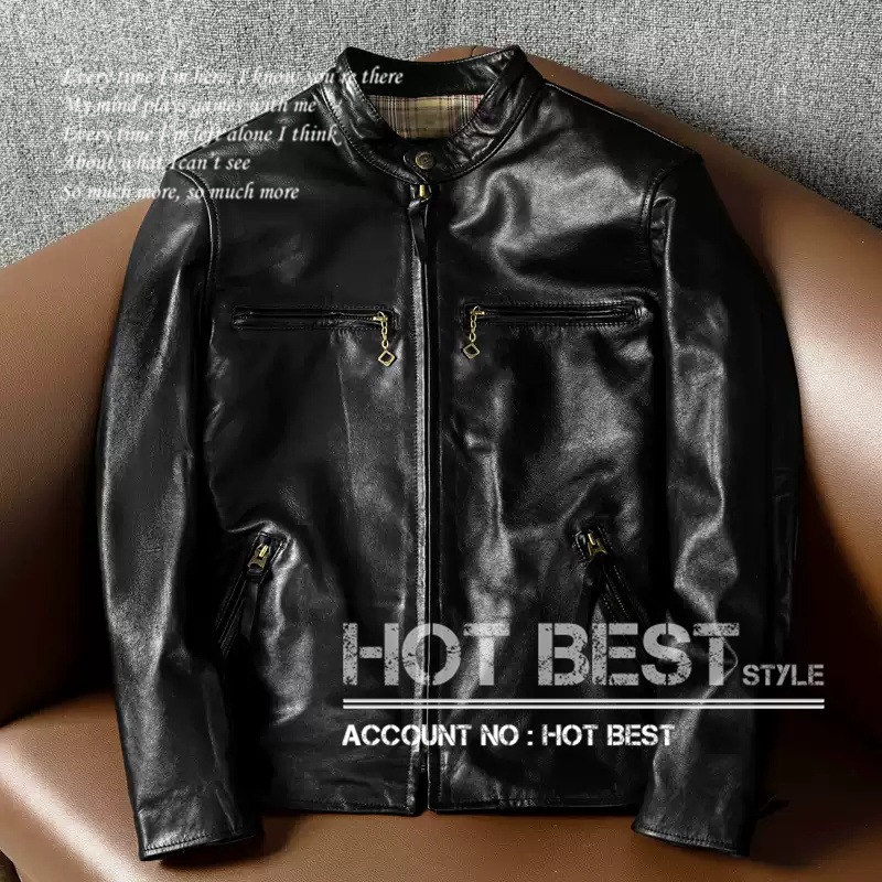 カウハイド アウトロースタイル シングルライダース メンズ 革ジャン レザージャケット イタリアンレザー オイルレザー 牛革