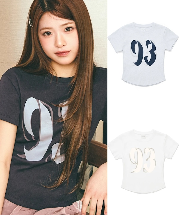 【1993studio】 New 93 Logo Crop T-Shirt / 追跡付 Qoo10 1993STUDIO NEW 93LOGO CROP ロゴ 半