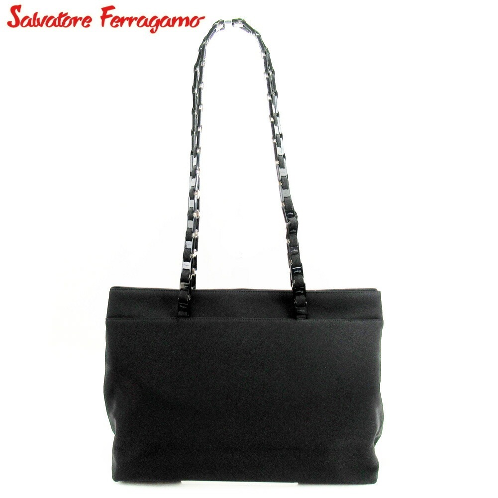 トートバッグ ワンショルダー ヴァラ金具 ブラック 中古