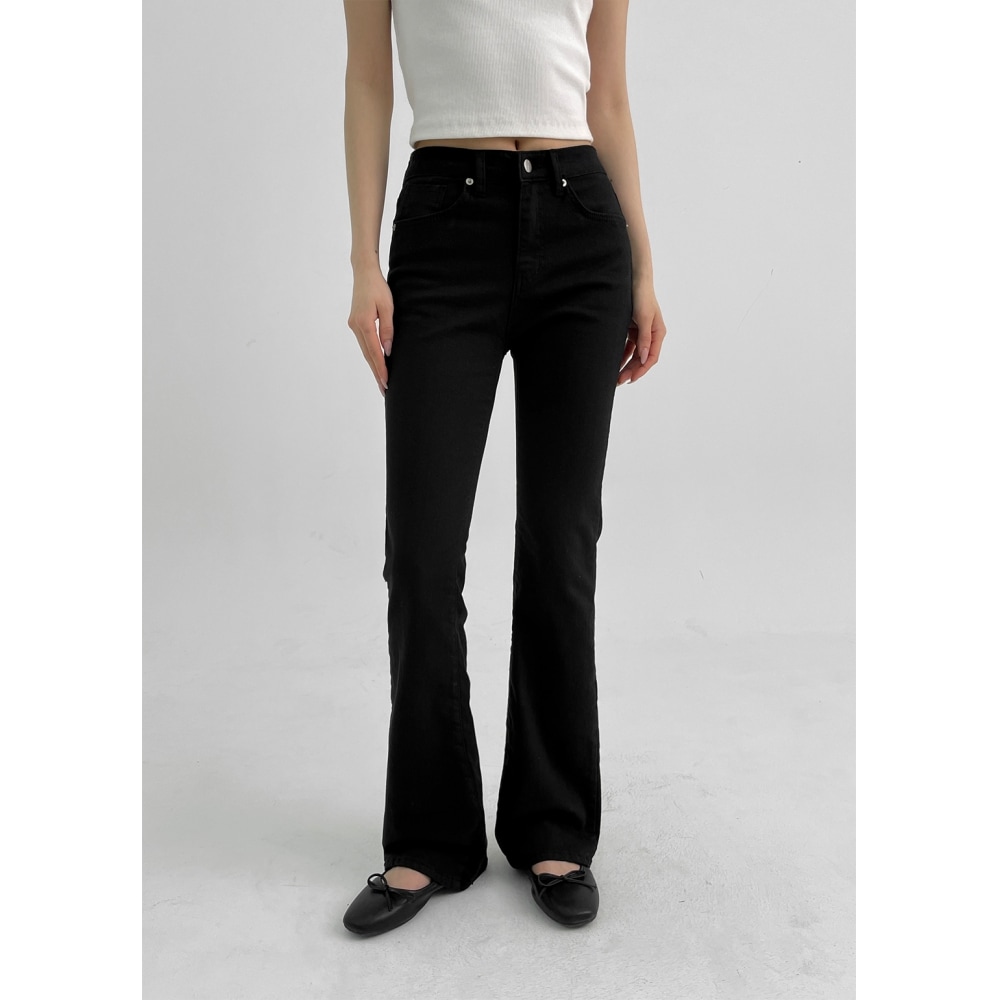 ブラックアップ [B-デニム] コットンスリムブーツ-カット022