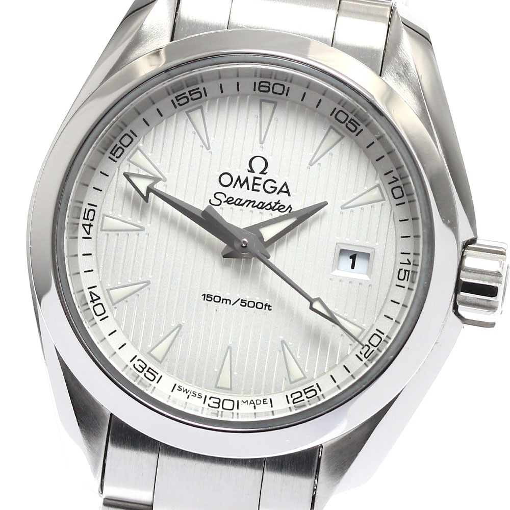 オメガ OMEGA 231.10.30.60.02.001 シーマスター アクアテラ デイト クォーツ レディース 良品 箱・保証書付き_889653【中古】