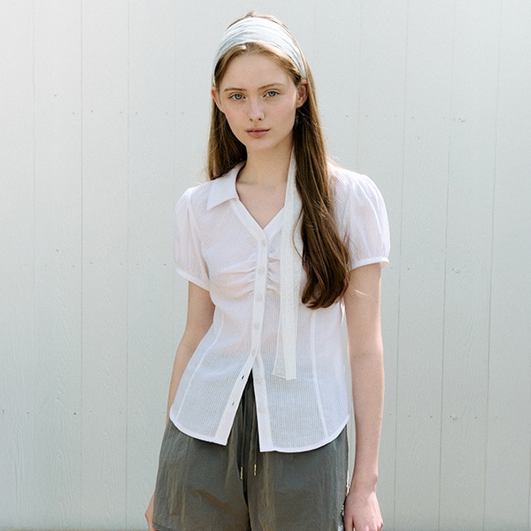 SLIM COLLAR BLOUSE WHITE