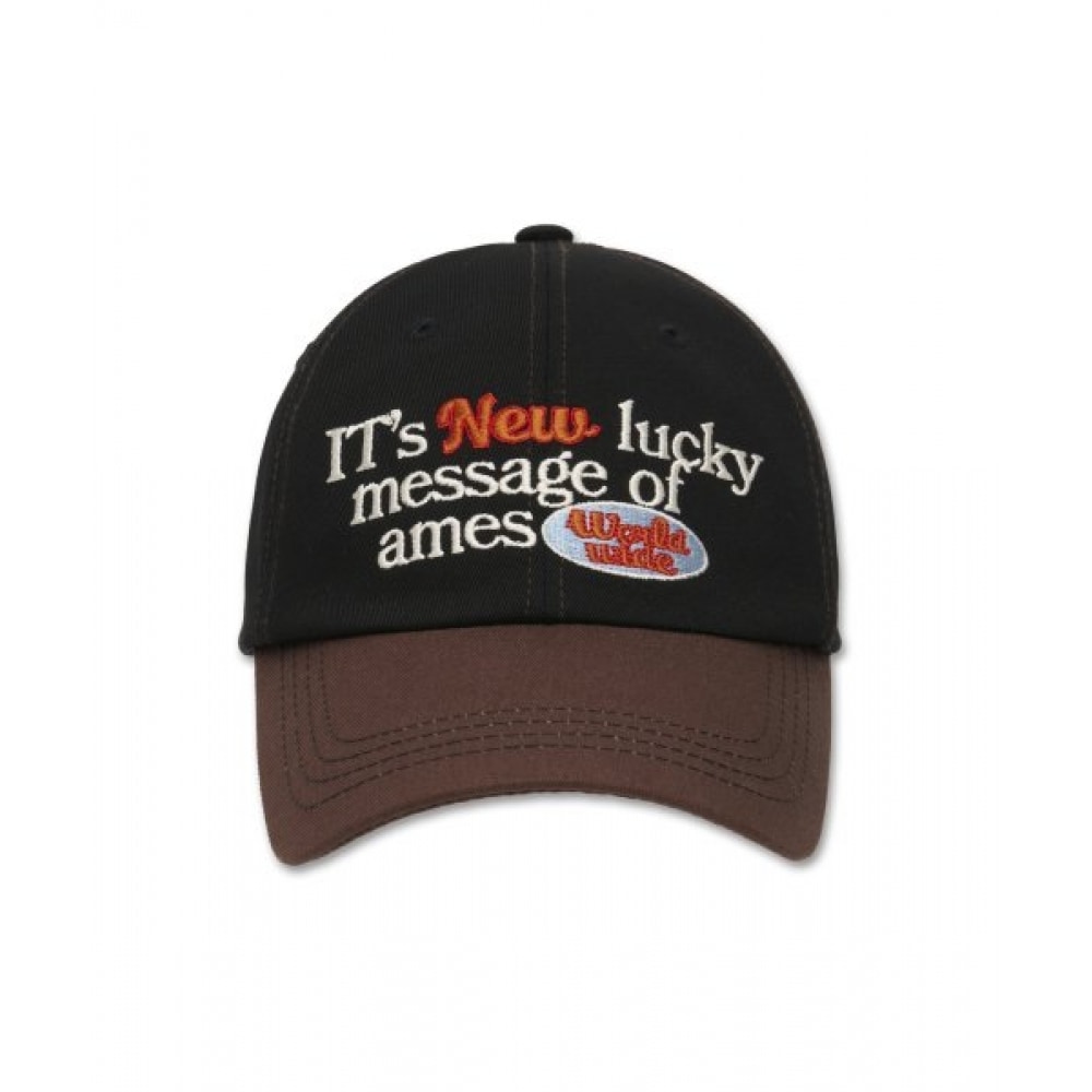 AMES ワールドワイドニューラッキーメッセージボールキャップブラック