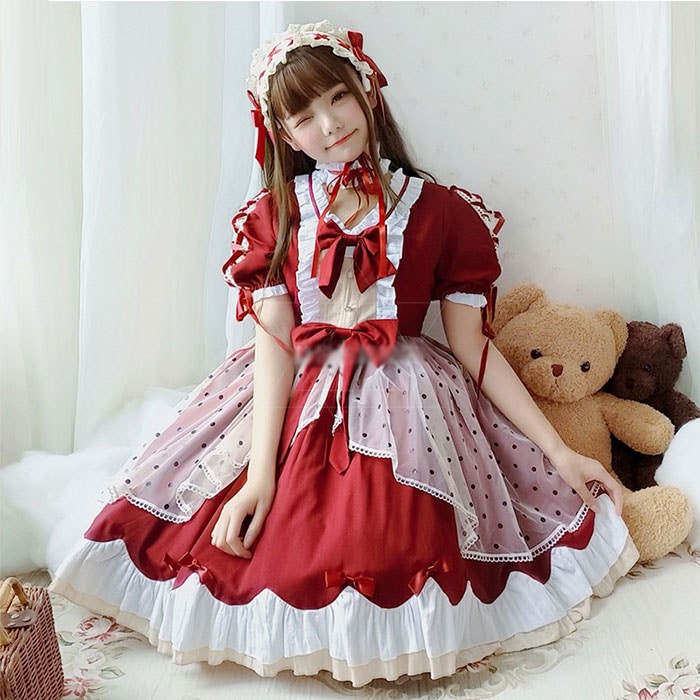 人気 ワンピース お姫様ドレス ゴスロリ ロリータ ワンピース 半袖 レディース 女の子 中校生 高校生 コスプレ衣装 ハロウィン 仮装 コスチューム 舞台 ステージ 衣装 イベント服 プレゼント ロ