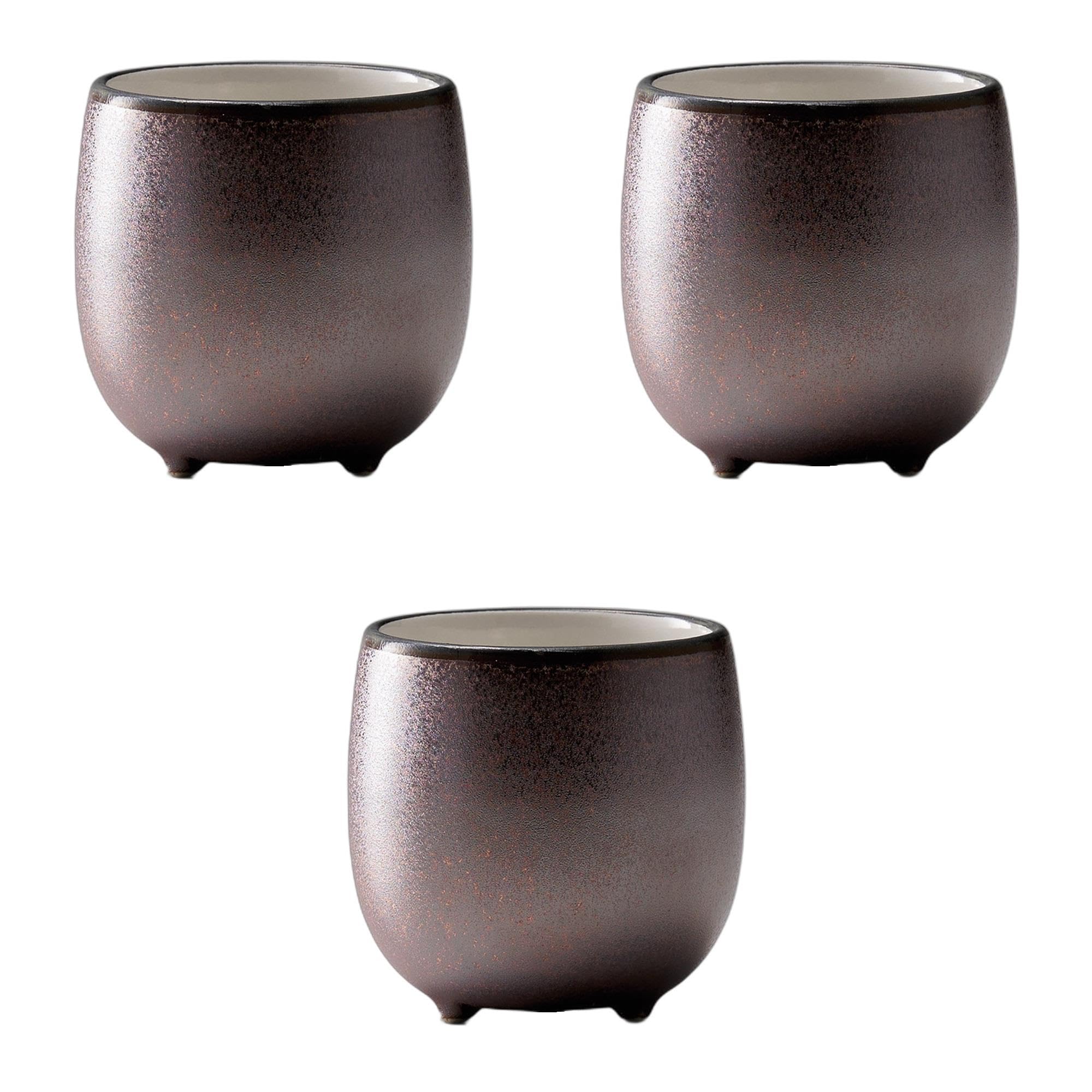 セトモノホンポ(Setomonohonpo) 3個セット グランブルー湯呑 [ 6×7cm150cc ] 湯呑陶磁器