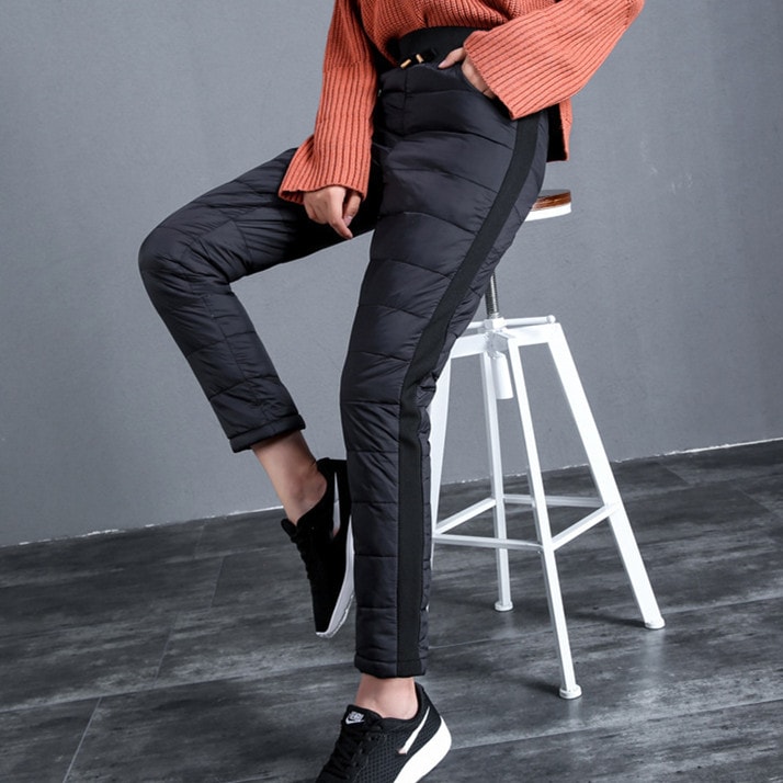 ダウンパンツ レディース ロングパンツ ボトムス キルティングパンツ 防寒着 ズボン ウエストゴム カジュアル テーパードパンツ 保温 秋冬